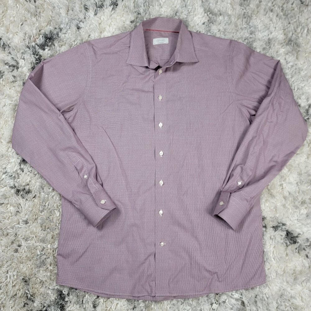 ETON Dress Shirt Men's Large 17 43 Contemporary Long Sleeve Button Office Work - Picture 2 of 8
